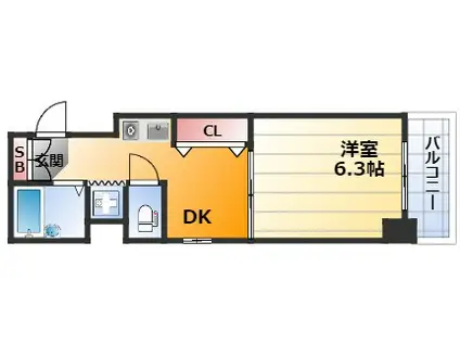 エステムコート新大阪(1DK/6階)の間取り写真