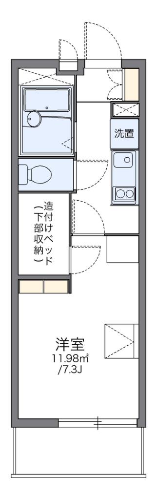 レオパレスグリチネ(1K/3階)の間取り写真