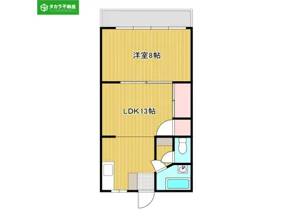 南大分ハイツ(1LDK/3階)の間取り写真