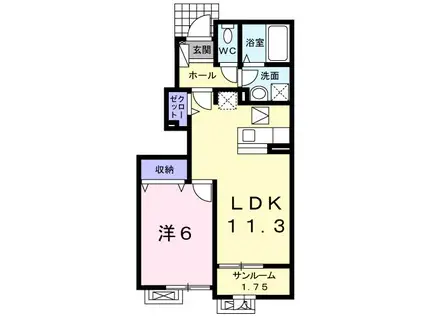 KOTOBUKI A ハウス(1LDK/1階)の間取り写真