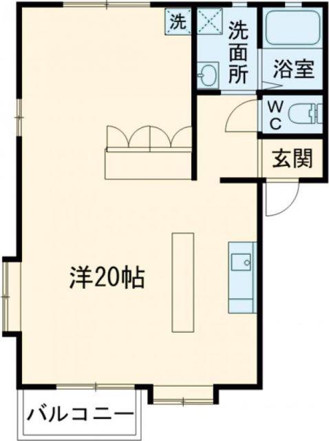 エスポワヒルズ(ワンルーム/2階)の間取り写真