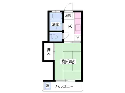 コーポ泉(1K/2階)の間取り写真