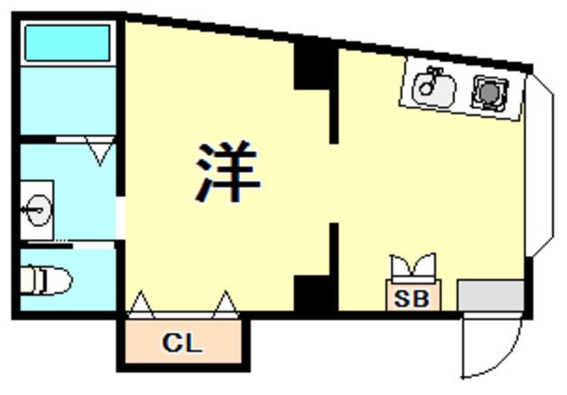 ハイツ西元町II(1K/1階)の間取り写真