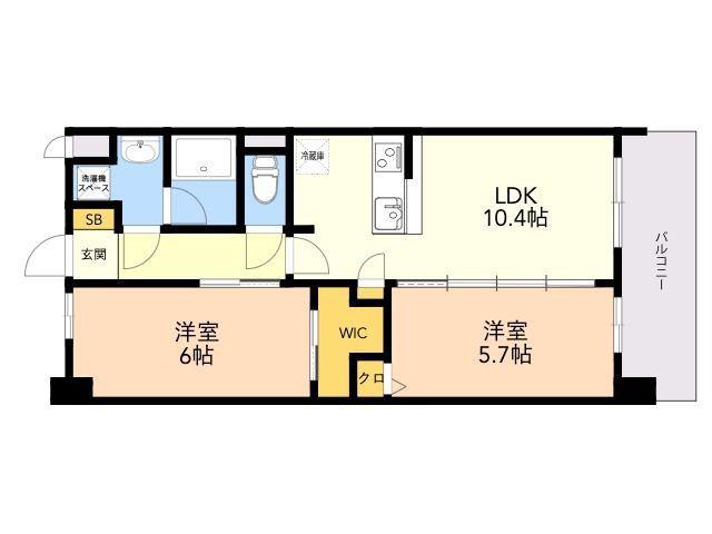 S-RESIDENCE博多駅南AFFORD(2LDK/3階)の間取り写真