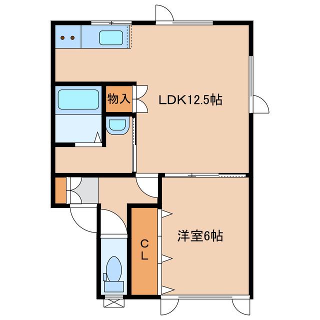 ラフィネコート(1LDK/1階)の間取り写真