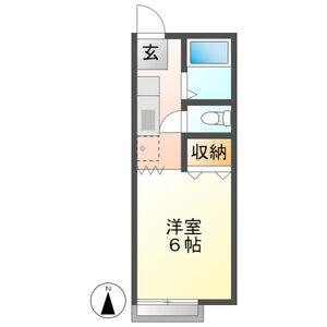 サンシティ井上II(1K/2階)の間取り写真