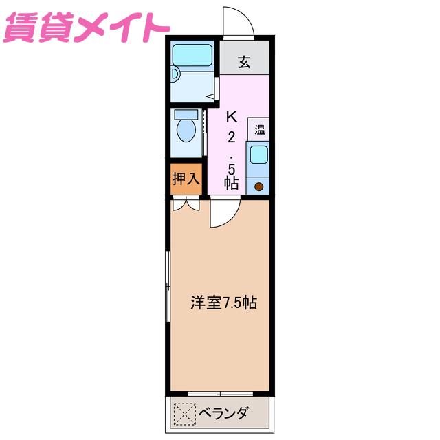 プチメゾン野田(1K/1階)の間取り写真