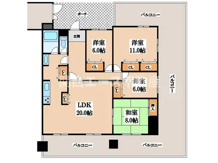 レジェーロ永和(4LDK/6階)の間取り写真
