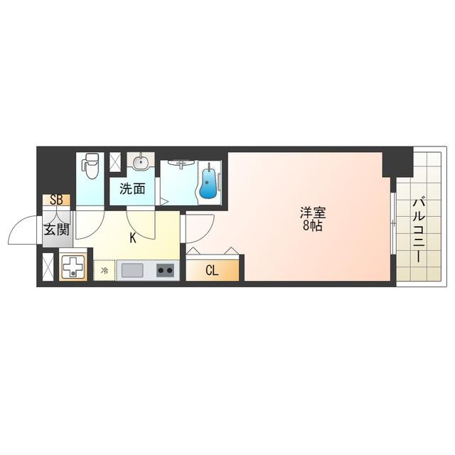 LUXE海老江II(1K/2階)の間取り写真