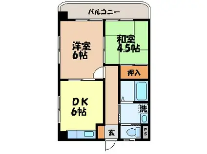 シルキーホームズ(2DK/5階)の間取り写真