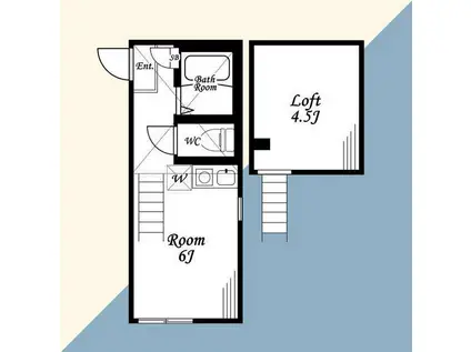 ユナイト石川町アッシュフォード(ワンルーム/2階)の間取り写真
