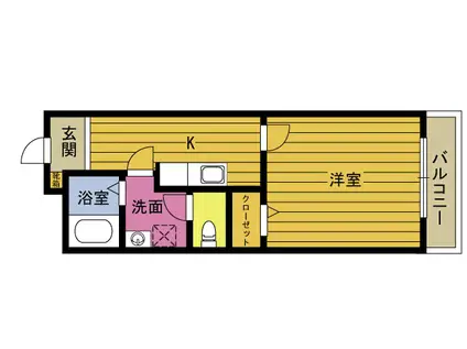 エールトベーレ(1K/3階)の間取り写真