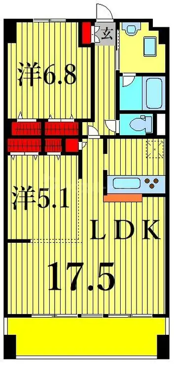 ロングエイト3 7階階 間取り