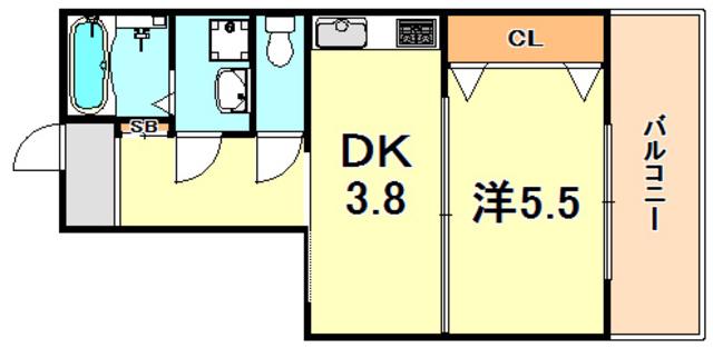 クィーンズハイツ名倉(1K/4階)の間取り写真