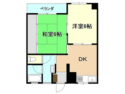 レジデンス中山(2DK/1階)の間取り写真