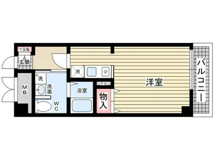 ディアコート西宮北口(ワンルーム/2階)の間取り写真