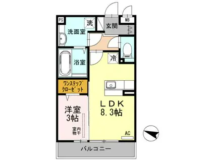 フレッサ A(1LDK/3階)の間取り写真