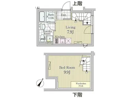 LAPIS白金高輪 ラピス白金高輪(1LDK/1階)の間取り写真