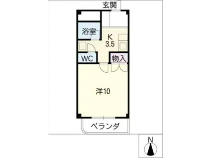 レジデンスええとこ(1K/1階)の間取り写真