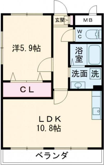 アプローズ(1LDK/2階)の間取り写真