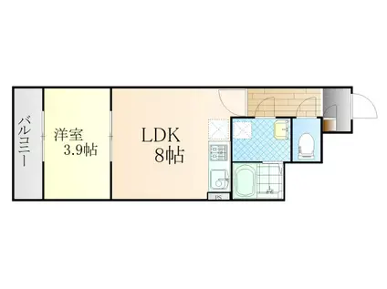 KLALISS西原(1LDK/1階)の間取り写真