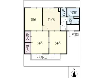 セジュールナルセ(3DK/1階)の間取り写真