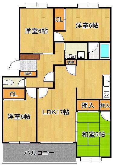 MAST天籟寺(4LDK/3階)の間取り写真