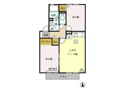 ルポ・ロジェマン(2LDK/1階)の間取り写真