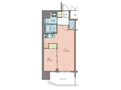 プレジオ西中島ASIAN(1LDK/6階)の間取り写真