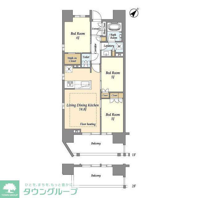 横須賀中央レジデンス(3LDK/8階)の間取り写真