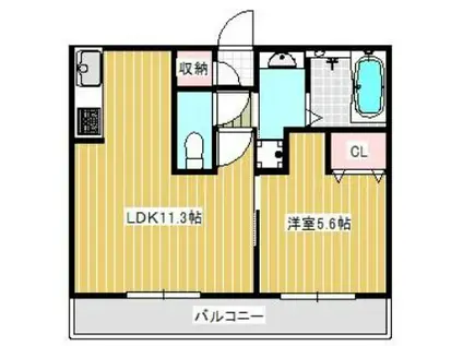 パークヴィラ合志I(1LDK/1階)の間取り写真