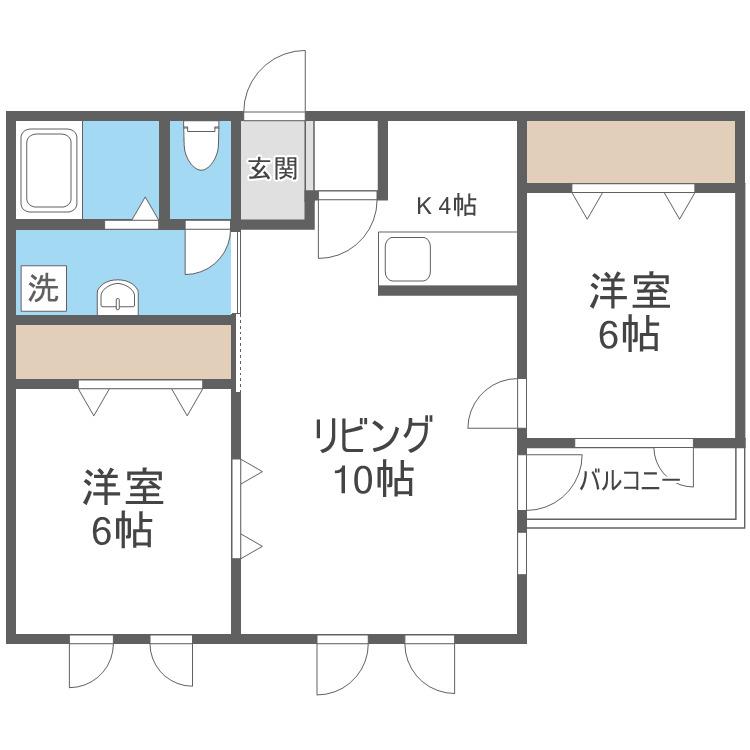 アプロード716(2LDK/2階)の間取り写真