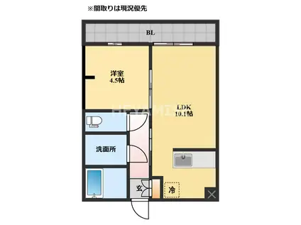 アルトピアーノIII(1LDK/1階)の間取り写真