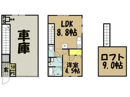 ベッロ スクーデリア(1LDK/2階)の間取り写真