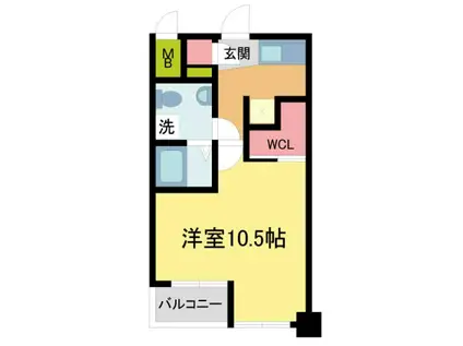 セレニテ甲子園I(1K/1階)の間取り写真