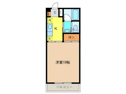 プレジデント穂高(1K/3階)の間取り写真