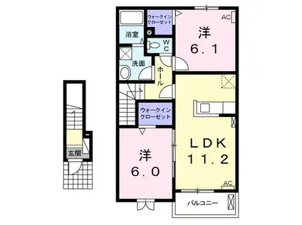 メゾン・アム-ル(2LDK/2階)の間取り写真
