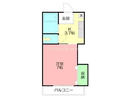 メルキエル(1K/1階)の間取り写真