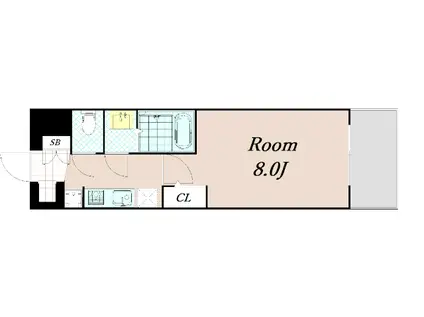 ソルテラス京都JUJO薫(1K/1階)の間取り写真