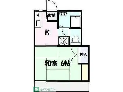 ハイツ昇栄(1K/2階)の間取り写真