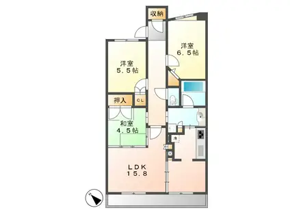 グランカーサ上前津(3LDK/5階)の間取り写真