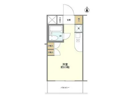 ベルトピア日吉II(ワンルーム/4階)の間取り写真