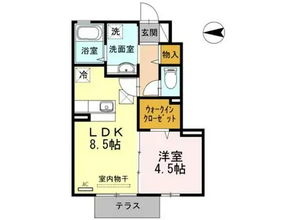 ファミーユ(1LDK/1階)の間取り写真