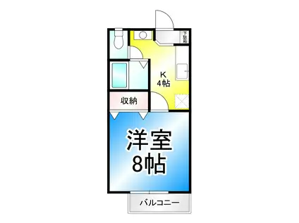 ラ・ステレーヌ(1K/1階)の間取り写真