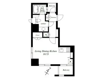 CATS原宿(ワンルーム/7階)の間取り写真