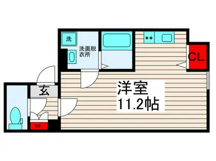 CIEL(ワンルーム/1階)の間取り写真