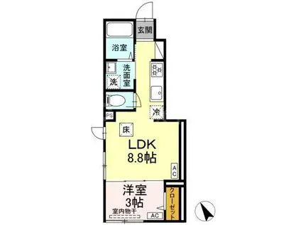 セレスティア柴又IV(1LDK/1階)の間取り写真