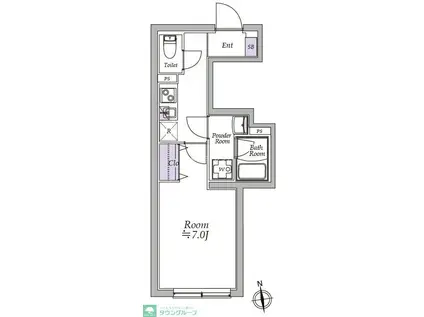 アトリオフラッツ高円寺(1K/4階)の間取り写真