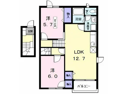 サンライト(2LDK/2階)の間取り写真