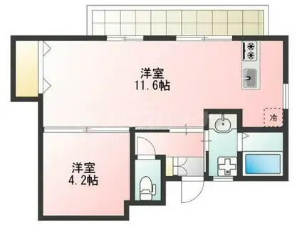 エイテックスコーポ(1LDK/3階)の間取り写真
